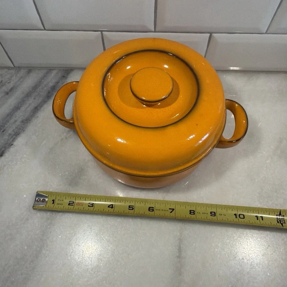 Thomas Flammfest Flame Orange Round Enameled Pot Germany GW994